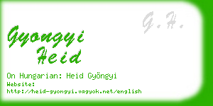 gyongyi heid business card